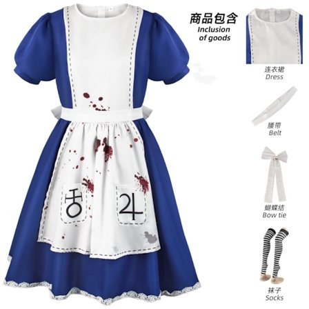 Spel Alice Madness Returns Cosplay -asu Alice Maid -asu Aikuinen Naiset Halloween Anime Tyttö Karnevaali Naamiaiset XXL XXL XXL-FM-