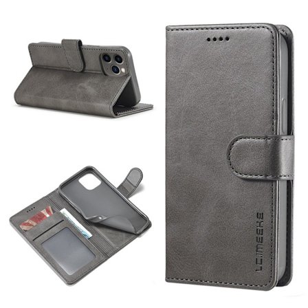 LC.IMEEKE iPhone 12 Pro / iPhone 12 flip etui - Sølv/Grå