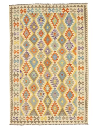 Kelim Afghan Old Style Vloerkleed 198X291 Oranje/Beige Wol, Afghanistan