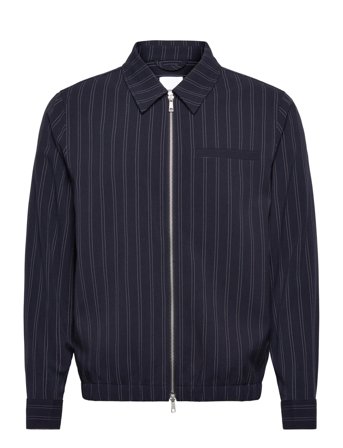 Lindbergh Superflex Pinstriped Overshirt - Navy - S