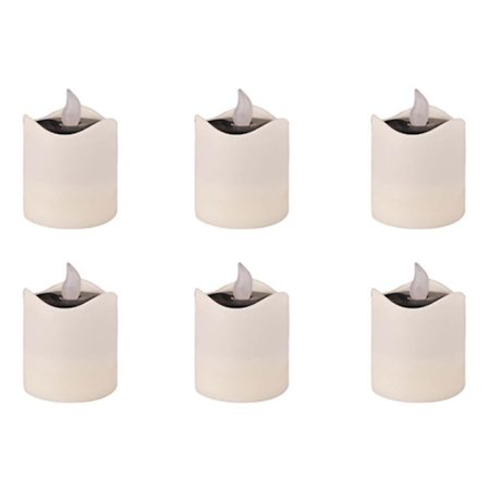 6 stk. Solcelle LED Lys Vanntett Romantisk Elektronisk Telys Solcellelys Falske Lys Solcelle Nødlys For Camping Reiser Utendørs H