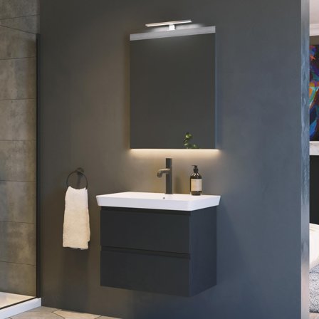 Arrow Victoria Spegel 60 cm, med belysning Svart, Badrum