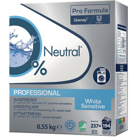 NEUTRAL Tvättmedel Pro Formula White Sensitive 8,55kg - Lyreco - Städ och hygien - Tvättmedel och klädvård - Tvättmedel