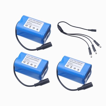 7,4V 12000mAh batteri med USB-oplader til T188 T888 2011-5 V007 C18 H18 Fjernbetjening RC Fishing Bait Boat Reservebatteridele