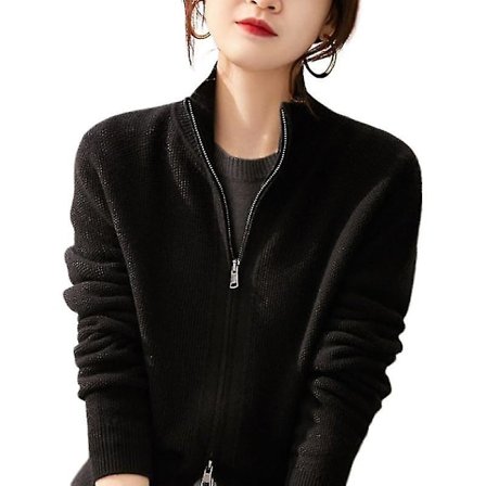 Dam tröja med ståkrage och dragkedja