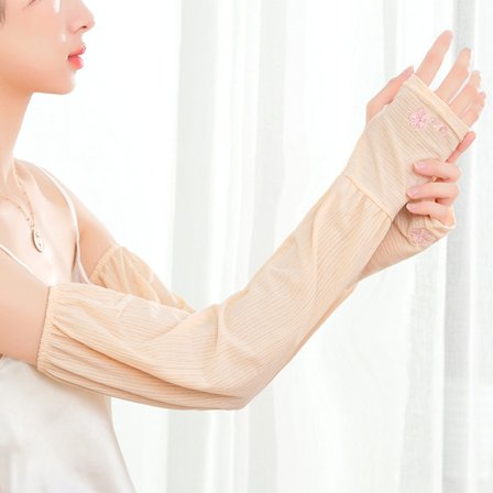 Sommar Tianchang Issilke Solskyddsärm för Kvinnor som Kör och Åker Elscooter, UV-beständiga Lösa Halvfingerhandskar