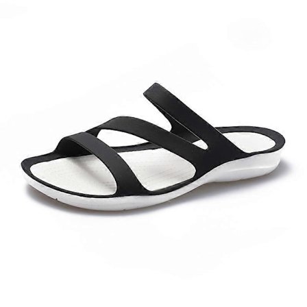 Moderne strand sandaler Sklisikre slitesterke slippers Komfortable myke fritidssko Svart 36/37EU