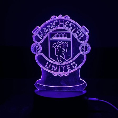 Manchester United Football Club USB 3D Anime Nattlampe Atmosfære LED Skrivebordslampe Julegave til Fotballfans Barnas Dekorativ Lys