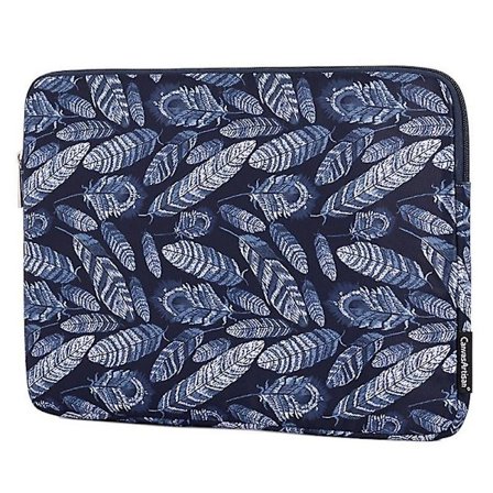 Anteckningsblockfodral för bärbar dator 12~15 tum, skyddande fodral med dragkedja och bladmönster