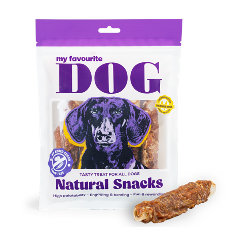 My favourite DOG - Rulle i kyllinginnpakning med lever- og lungefyll 12 cm, 6-pakning, 360g - Hund - Hundegodbiter & tyggebein - Tyggeruller & 