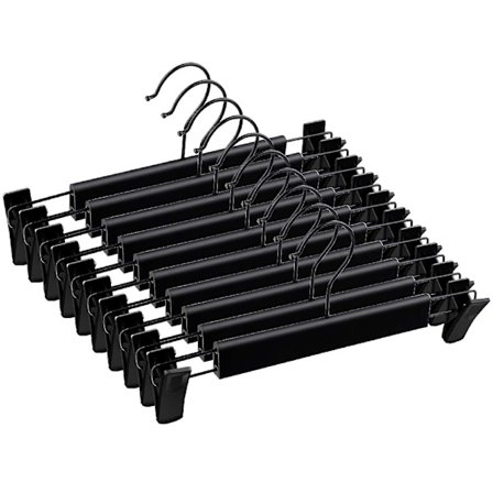 Paket med 10 Byxhängare Plast Metall Halksäker Design Kjolar Byxor Jeans Hängare