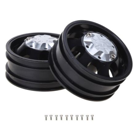 2 ST Simulering Bil främre hälnav 7 ekrar legering pärllås för fälg för 1/14 Tamiya skådespelare RC modell Heavy Duty Upgrade