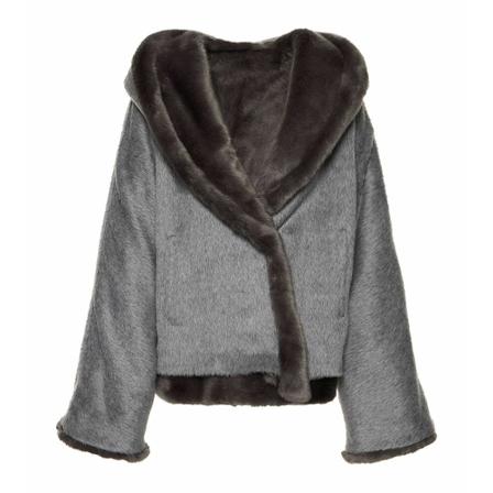 Alberta Ferretti, Faux Fur Shearling Jackets Grijs, Dames, Maat:S