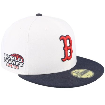 New Era - MLB Vit fitted Keps - Boston Red Sox Launch 59FIFTY White/Navy Fitted @ Hatstore