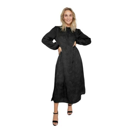 2-Biz Midi Kjole Sort, Dame, Størrelse: XL