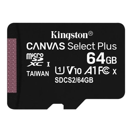 Kingston Canvas Select Plus microSDXC klasse 10 UHS-I U1 V10 A1 100 MB/s 64 GB