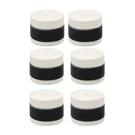 6 stk. hvid PU frostet skridsikker svedabsorberende tennis badminton ketcher grebstape