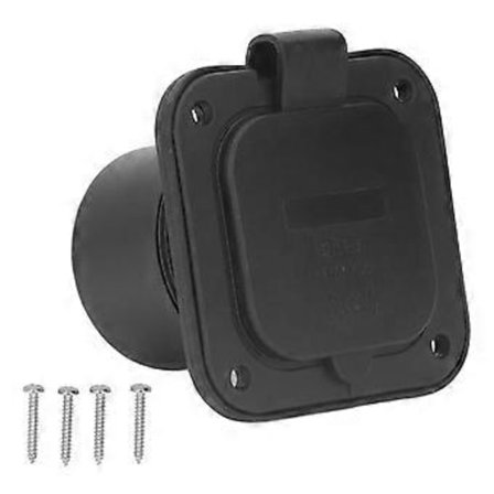 2-polet 3-leder Flens Strøminntak Rett Bladkontakt med Vanntett Deksel 15A 125V