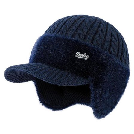 Vinterhue til mænd med øreklapper, alsidig strikhue til udendørs sport, fars vintergave, vandreture, skiløb, varme