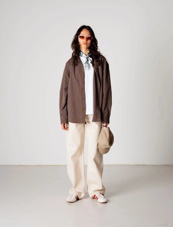 Woodbird Wbbecca Stripe Shirt - Brown - S