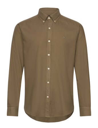 Brushed Twill Shirt-Classic Fit Khaki Morris