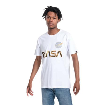 Alpha Industries, Koszulka męska Nasa Reflective 178501 438 S Biały, Mężczyzna, Rozmiar: M