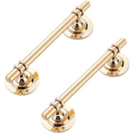 IC 2-pak 5" selvklæbende skabslåg metalboks Træk hjælp med selvklæbende skydedørsgreb Stick on håndtag (5" hul center, guld)