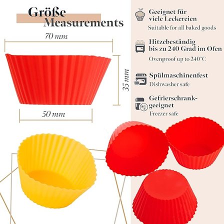 Silikonimuottivuoka - 25 kpl - Uusiokäyttöinen cupcake-muotti - BPA-vapaa