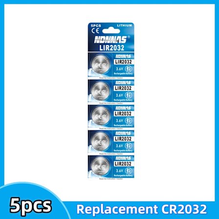 2-50 kpl LIR2032 ladattava akku 3,6 V Vaihto CR2032 litiumioniakku 40 mAh litiumioniakut