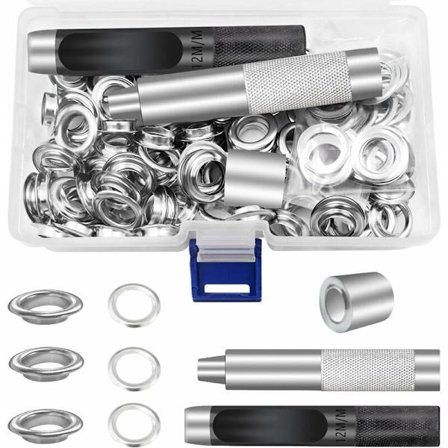 SHINING HOUSE Grommet Kit Verktyg 12mm Metall Ögla Set 100 Set Gr