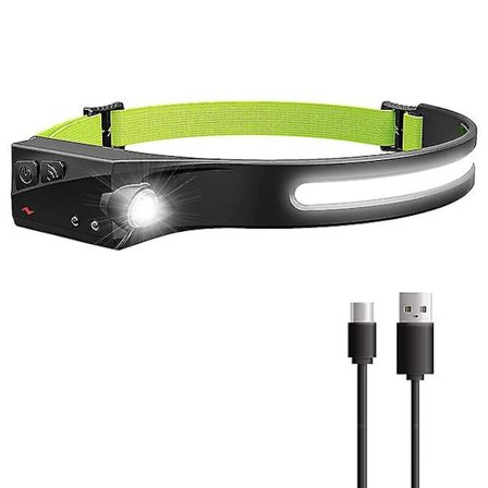 Hodelykt Led Oppladbar Usb, Lumen Hodelykt Med Rødt Advarselslys, Hodelykt For Jogging, Camping, Fiske, Løping, Fotturer (LG)