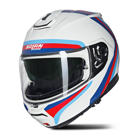 Åpningshjelm Nolan N100-6 Hvit/Blå/Rød/Lyseblå S