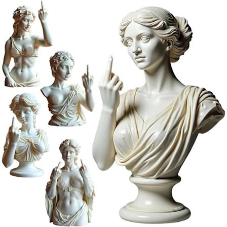 Venus Statue - Dristig gresk gudinne Afrodite harpiksfigur, romansk stil Venus byste skulptur med attitude, unik hjemme- og kontorhyll dekor