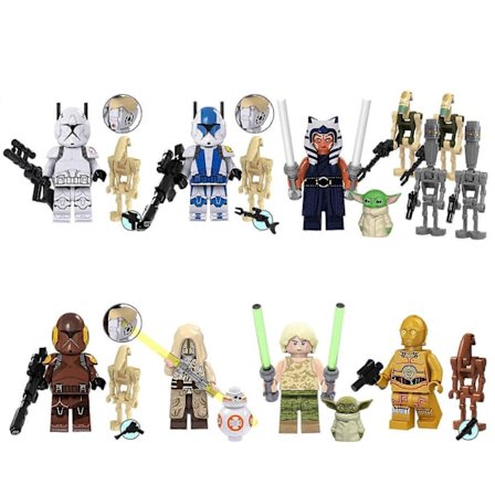 8 stk. Star Wars Minifigurer Byggeklodser Legetøjssæt 4,5 cm Battle Droids Clone Troopers Actionfigurer Samlerobjekt Byggesæt til Drenge Børn{yh}