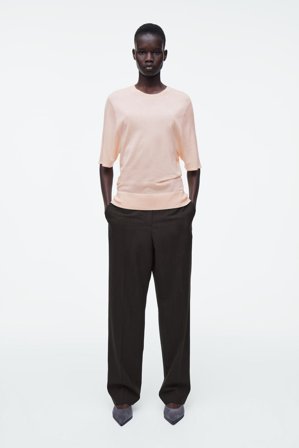 COS Women's Fine Cashmere T-Shirt in Beige