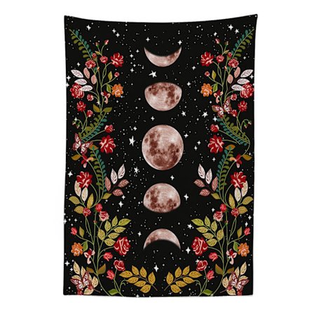 Smuk og sød måne boheme blomster vægtæppe væg tæppe