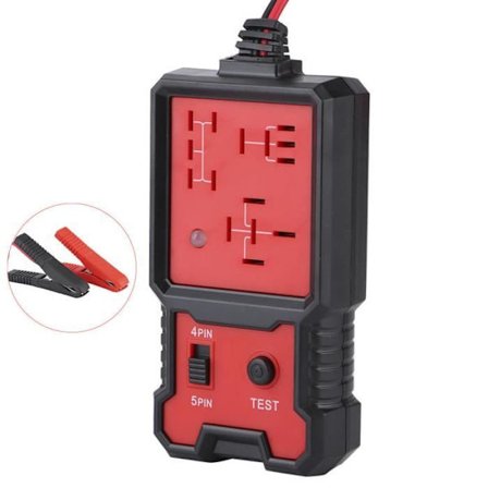 Relé tester - 12V - Bærbar - LED-display - 4/5 pinner
