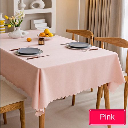 Vandtæt dug nordisk bomuld og linned dug japansk stil ensfarvede duge til spisebord sofabord pink