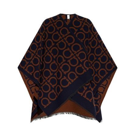 Salvatore Ferragamo, Wool poncho Blauw, Dames, Maat:ONE Size,wol