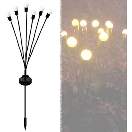 Utendørs solcelledrevne lamper med ildfluer (Farge: Varmt hvitt)