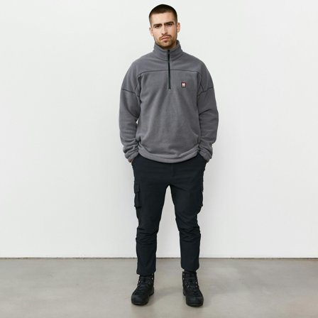 66 North men's Esja Fleece Zip-Neck Tops - Smoke Grey - M
