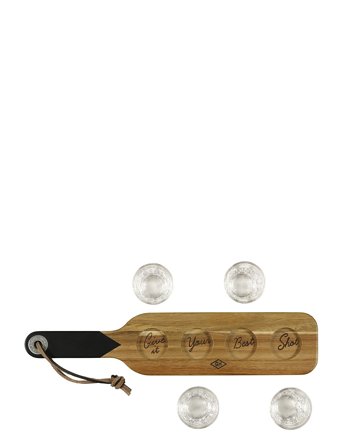 Serving Paddle & Shot Glasses Brown Gentlemen's Hardware