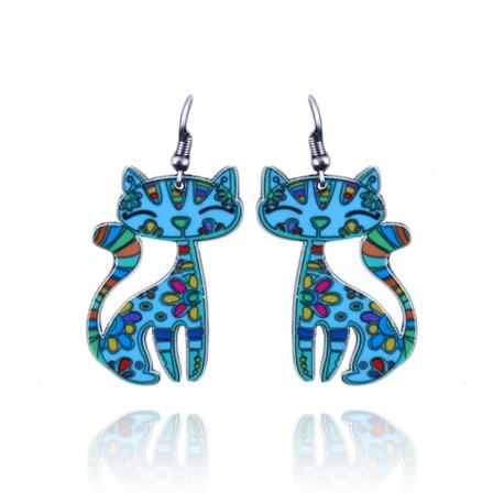 Örhängen Mönster Blå-grön