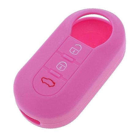 Silikon Flip Vikbart Nyckelskydd med 3 Knappar i 6 Olika Färger för Fiat 500 Bilnyckel Ersättningstillbehör
