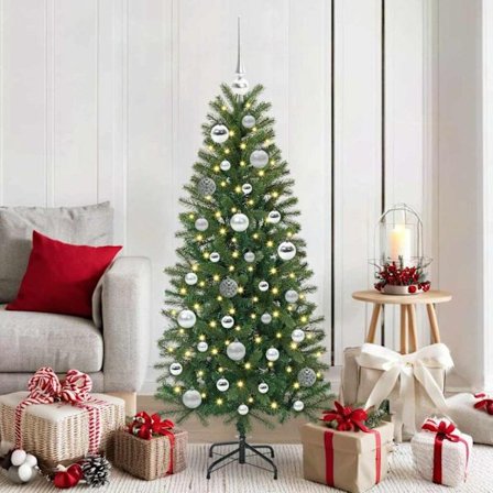 Julprydnad Set med 150 LED-lampor 61 pcs Silver Plast