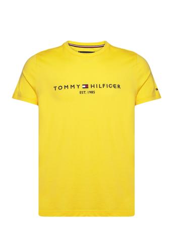 Tommy Logo Tee T-shirts Short-sleeved Gul Tommy Hilfiger*Betinget Tilbud