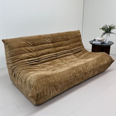 Togo Tresitssoffa - Ljusbrun - Klar att använda, ergonomisk komfort, dubbla lager skum, premium soft-touch-tyg