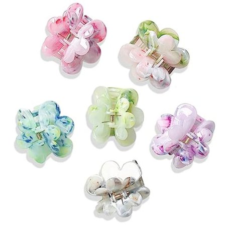 6-pakks Acetate Blomsterklipp for Hår, Hawaiianske Blomsterklipp Medium