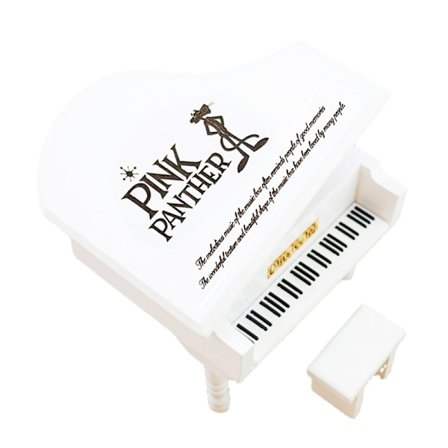 10 Musik "Pink Panther" Vit piano Trämusikdosa
