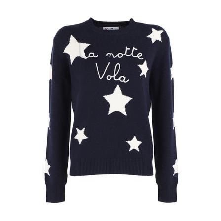 Saint Barth, Round-neck Knitwear Blauw, Dames, Maat:S
